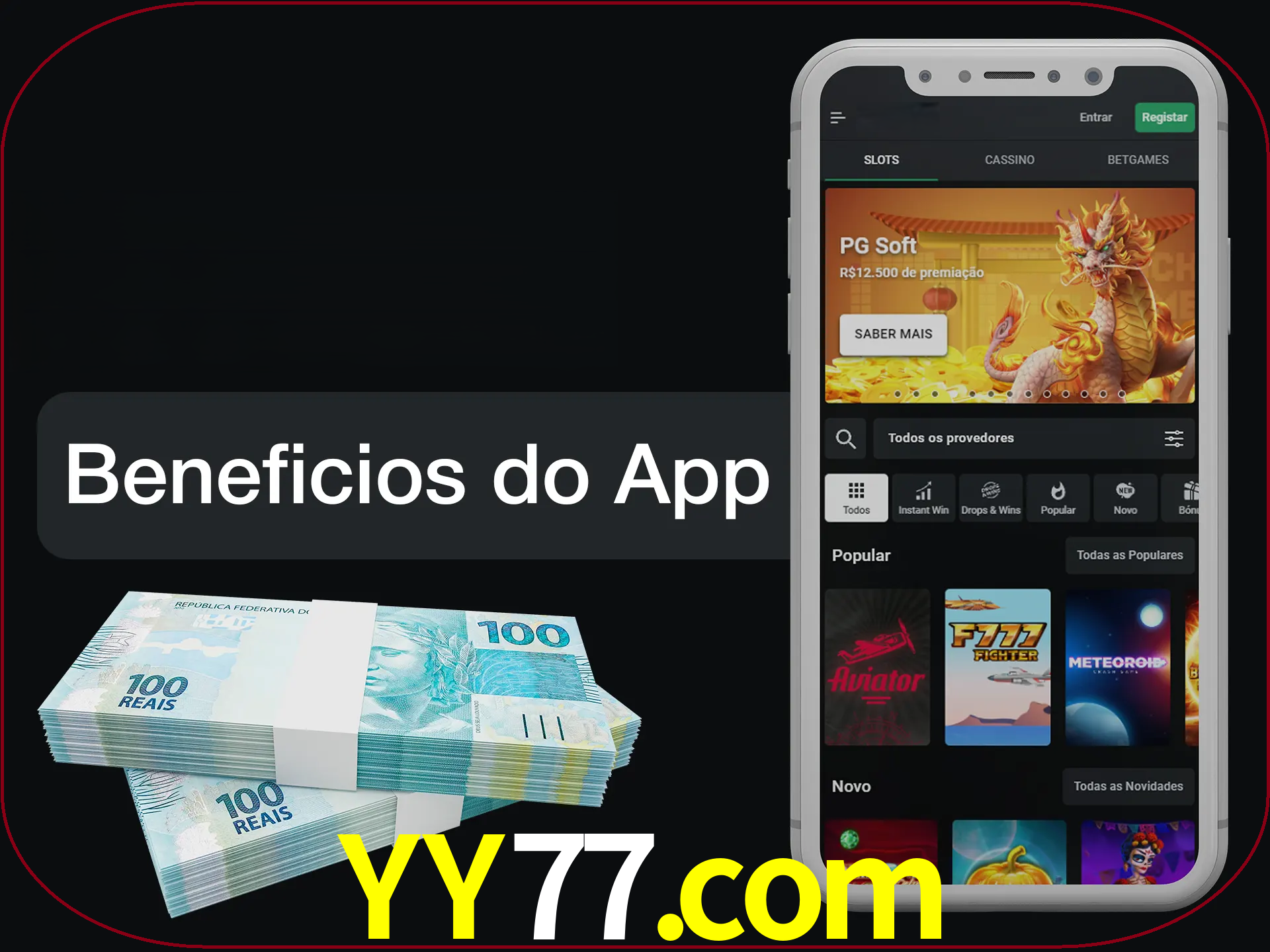 Obtenha todos os benefícios usando o aplicativo.