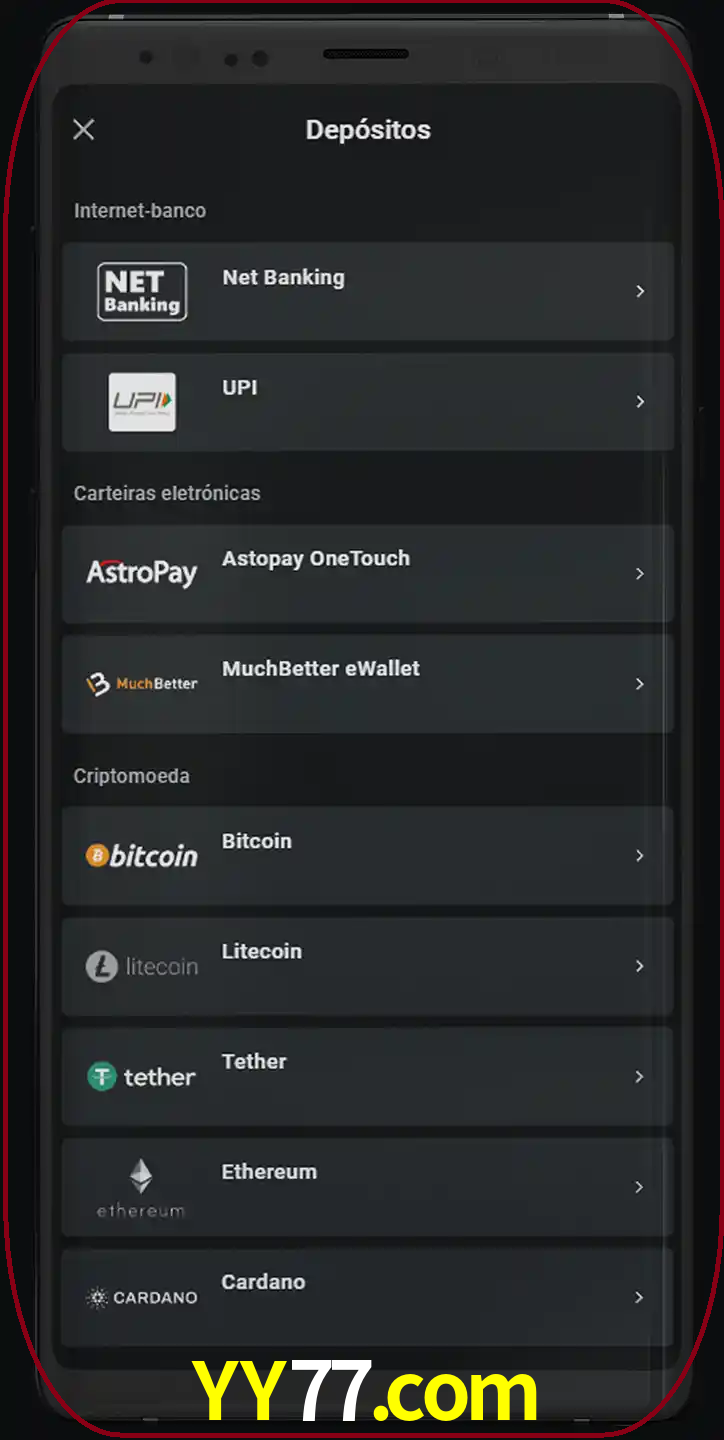 Você pode usar métodos alternativos de depósito.