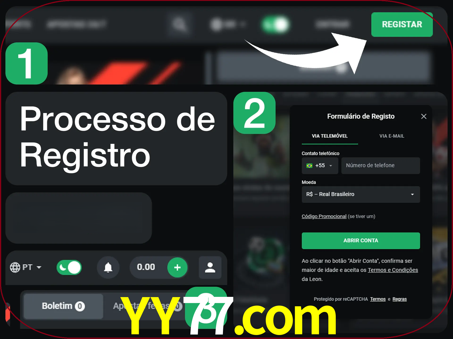 O processo de registro na LeonBet é simples.
